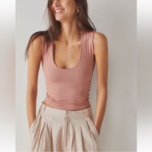 NWT FREE PEOPLE Clean Lines Muscle Cami - Copper Rose - XS/S